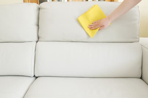 How do I clean my leather couch at home